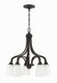 Espresso 5-Light Down Chandelier with Frosted Glass Shades