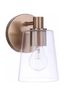 Emilio Transitional Satin Brass Wall Sconce with Clear Glass