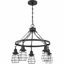 Thatcher Polished Nickel 25" Transitional Black Cage Chandelier