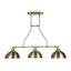 Aged Bronze Brushed 3-Light Island Pendant with Hammered Metal Shades