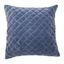 Blue Quilted Velvet 20" Square Pillow Cover