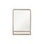 Brass Metal Framed Wall Mirror with Shelf