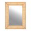 Bohemian Coastal Charm Wood and Rattan Rectangular Wall Mirror