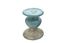 Small Distressed Blue Ceramic Pillar Candle Holder