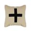 20'' Square Natural and Black Cotton Wool Throw Pillow