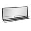 Black Metal Framed Rectangular Wall Mirror with Shelf