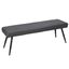 Dark Gray Faux Leather Upholstered Dining Bench with Black Metal Legs