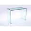 Sleek Bent Tempered Glass Minimalist Office Desk, 43" Clear