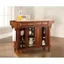 Cambridge Cherry Finish Kitchen Island with Natural Wood Top