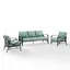 Kaplan 3-Piece Mist Green Outdoor Sofa Set with Steel Frame