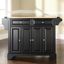 Black Kitchen Island Cart with Natural Wood Top