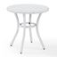 White Outdoor Wicker Round Side Table with Steel Frame