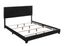 Transitional Black Faux Leather King Platform Bed with Upholstered Headboard