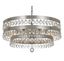 Elegant Antique Silver Drum Chandelier with Crystal Accents