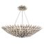 Antique Silver 6-Light Crystal Semi Flush Mount