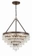Vibrant Bronze 6-Light Chandelier with Crystal Drops and Balls