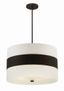 Grayson Dark Bronze and Cream Silk Pendant Light