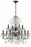 English Bronze 12-Light Crystal Chandelier with Hand Cut Crystals