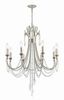 Arcadia Antique Silver 8-Light Chandelier with Clear Hand-Cut Crystals