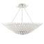 Elysian Matte White 8-Light Crystal LED Chandelier for Indoor/Outdoor