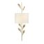 Antique Gold 2-Light Sconce with Silk Shade