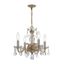 Polished Brass Mini Chandelier with Clear Italian Crystals