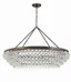 Vibrant Bronze 8-Light Chandelier with Clear Crystal Drops