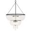 Bohemian Matte Black 8-Light Chandelier with Frosted Glass Beads