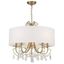 Vibrant Gold 5-Light Chandelier with Clear Crystal & Silk Shade