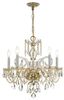 Polished Brass and Crystal 5-Light Mini Chandelier