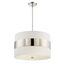 Mini Crystal 5-Light Chandelier in Polished Nickel with White Silk Shade