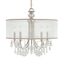 Polished Chrome Silk Shade 5-Light Crystal Chandelier