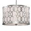 Polished Nickel 5-Light Drum Chandelier with Silk Shade