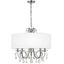 Polished Chrome 5-Light Chandelier with Silk Shade and Crystals