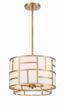 Vibrant Gold Mini Drum Chandelier with White Silk Shade