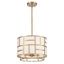 Vibrant Gold Mini Drum Chandelier with White Silk Shade