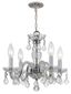 Elegant Mini 4-Light Polished Chrome Chandelier with Clear Hand Cut Crystals