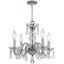 Polished Brass Mini Crystal 4-Light Chandelier