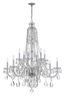 Polished Chrome 12-Light Crystal Candle Chandelier