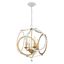 Odelle Matte White and Antique Gold 4-Light Geometric Chandelier