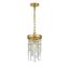 Elegant Crystal Cascade Pendant in Antique Gold with LED Light