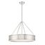 Kendal Polished Nickel 6-Light Drum Pendant with Glass Shade