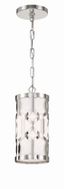 Polished Nickel Mini Drum Pendant with White Silk Shade