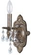 Venetian Bronze Dimmable Wall Sconce with Clear Handcut Crystal