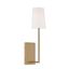 Vibrant Gold Wall Sconce with White Silk Shade