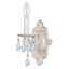 Antique White Wall Sconce with Clear Hand Cut Crystals