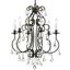 English Bronze and Clear Crystal 6-Light Chandelier