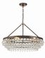 Vibrant Bronze 6-Light Chandelier with Clear Crystal Drops