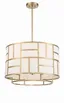 Vibrant Gold 6-Light Chandelier with White Silk Shade