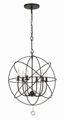 Solaris English Bronze 6-Light Chandelier with Clear Glass Drops